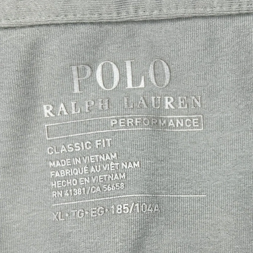 Polo Ralph Lauren Performance Polo XL Mens Gray Classic Fit Stretch Short Sleeve